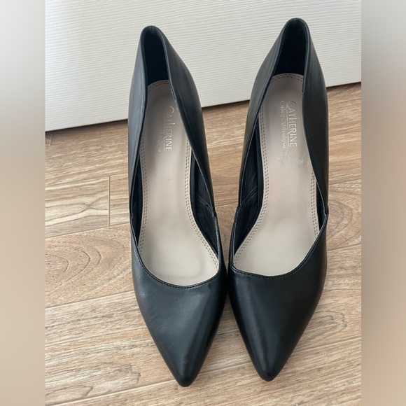 Catherine Malandrino black leather stilettos - Picture 2 of 5